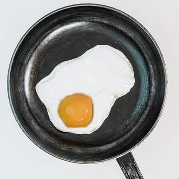 Fried egg isolated on white background Stock Illustration