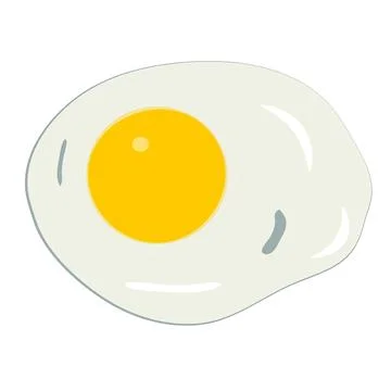Fried egg isolated on white background, vector drawing Stock Illustration