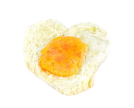 Fried egg isolated on white background Stock Photos