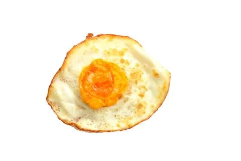Fried egg isolated on white background. breakfast concept. Foto stock
