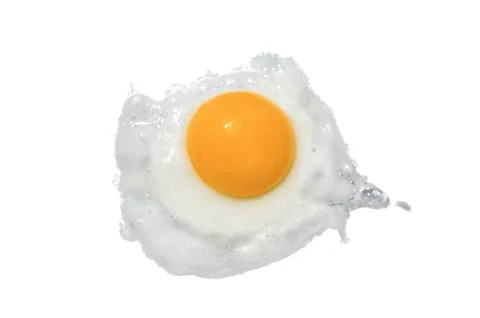 Fried egg isolated on white background. Top view Stock Photos