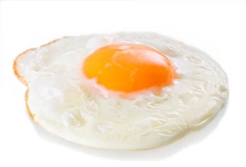 Fried egg isolated on white Stock-Fotos