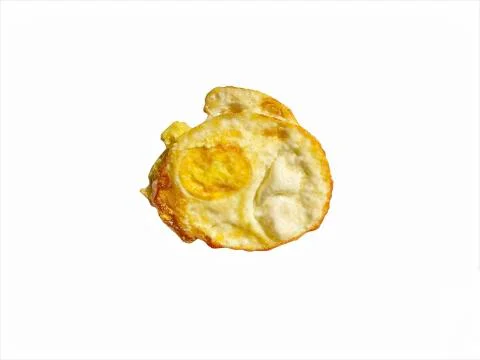 Fried egg isolated on white. Selective focus 库存照片
