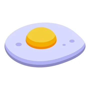 Fried egg isometric icon representing breakfast meal Stock Illustration