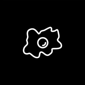 Fried Egg Line Icon On Black Background. Black Flat Style Vector Illustration Stock Illustration
