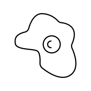 Fried egg line icon. Design template vector Illustrazione stock