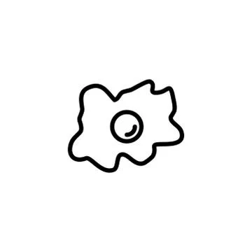 Fried Egg Line Icon In Flat Style Vector For App, UI, Websites. Black Icon 스톡 일러스트