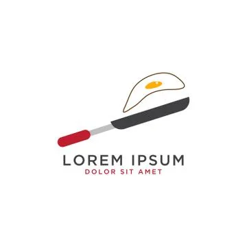 Fried egg logo design template Illustrazione stock