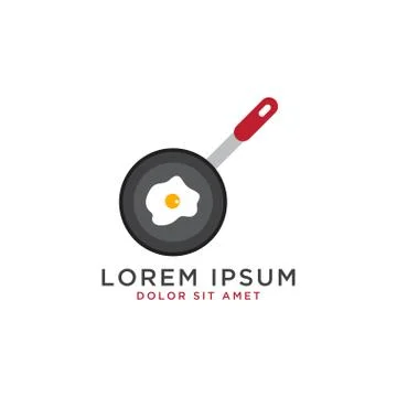 Fried egg logo design template Stock Illustration