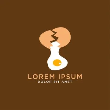 Fried egg logo design template Stock Illustration