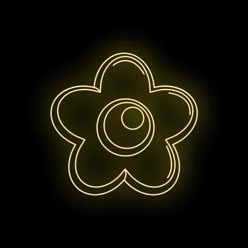 Fried egg neon light creating flower shape symbol Stock Illustration