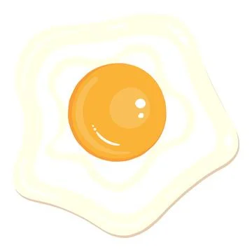 Fried egg one star shape morning simple food clipart color illustration vector Stock Illustration
