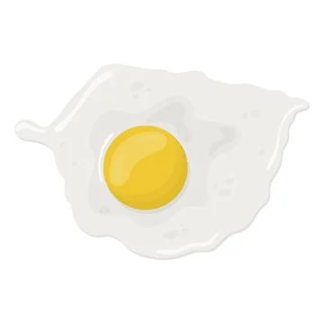 Fried egg with one yolk top view. illustration on a white background Stock Illustration
