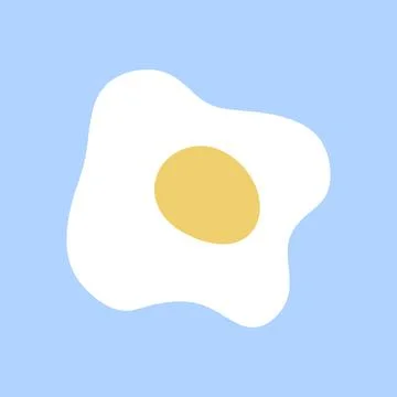 Fried Egg or Chamomile Flat Illustration. Cartoon Vector Picture of Breakfast Stock Illustration