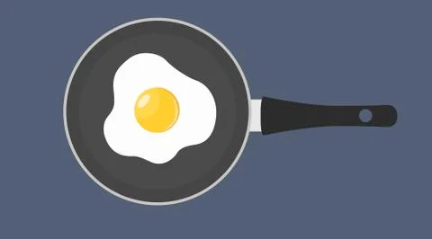 Fried Egg in a Pan Stock Illustration
