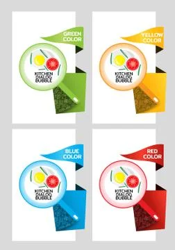 Fried egg in the pan. Kitchen dialogue banner for your message Stock-Illustration