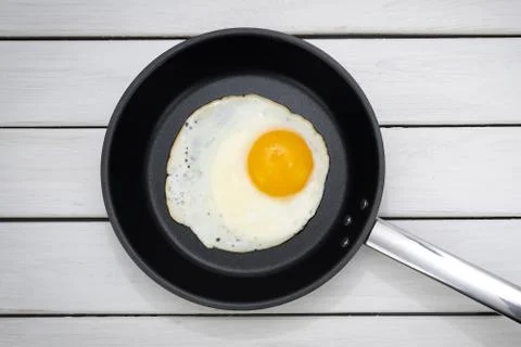 Fried egg in a pan Stock-Fotos