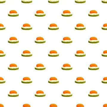 Fried egg pattern food seamless cooking background Stock Illustration