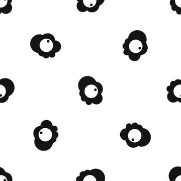 Fried egg pattern seamless black Illustrazione stock