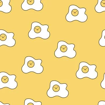 Fried Egg Pattern With white Background 스톡 일러스트