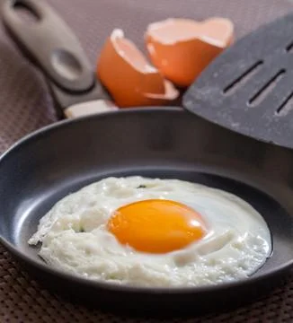 Fried egg Stockfoto's