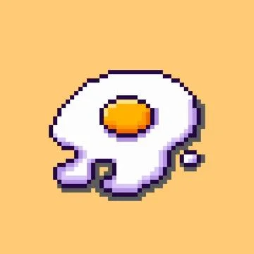 Fried Egg pixel art. Vector illustration design Stock Illustration