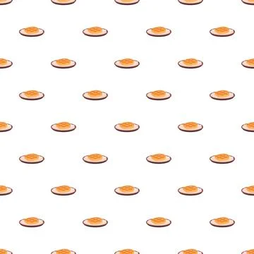 Fried egg on plate seamless pattern background Stockillustratie