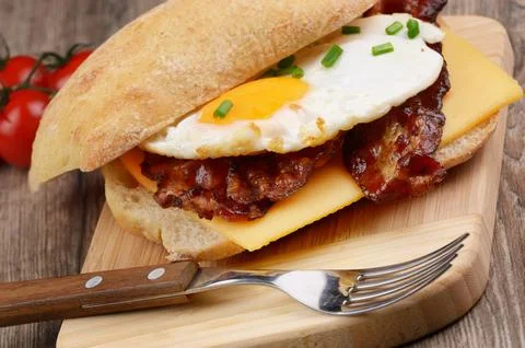 Fried egg sandwich Stock Photos