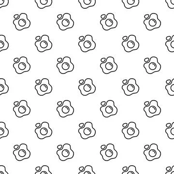 Fried egg seamless pattern creating a food background Stock Illustration