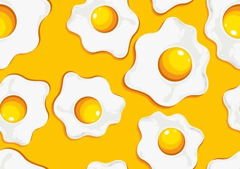 Fried egg seamless pattern Stock Illustration
