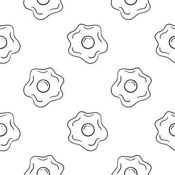 Fried egg seamless pattern Stock Illustration