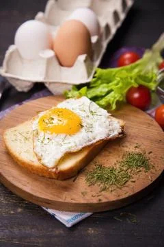 Fried egg in studio Stock Photos