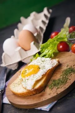 Fried egg in studio Stock Photos