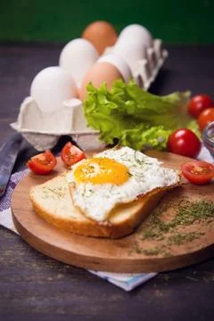 Fried egg in studio Foto stock