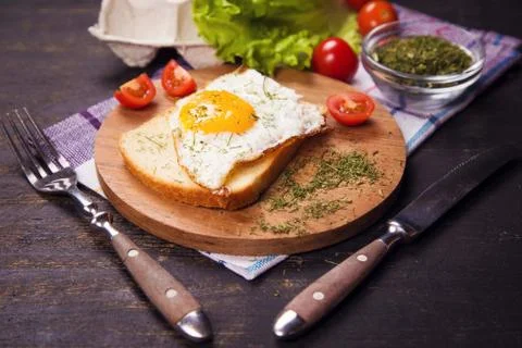 Fried egg in studio Foto stock