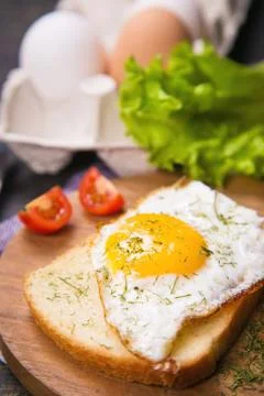 Fried egg in studio Stock Photos