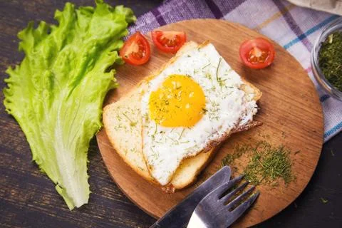 Fried egg in studio Foto stock