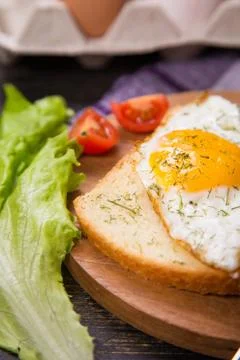 Fried egg in studio Stock Photos