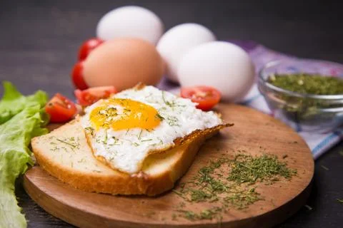 Fried egg in studio Foto stock