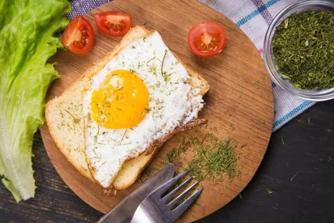 Fried egg in studio Foto stock