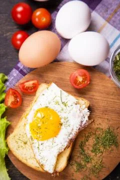 Fried egg in studio Stock Photos