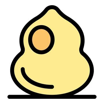Fried egg sunny side up with round yolk on white background Stock Illustration
