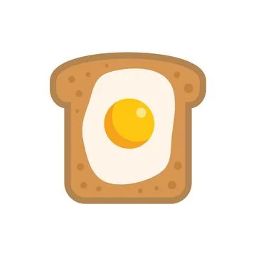Fried egg sunny side up sitting on toast for breakfast 스톡 일러스트