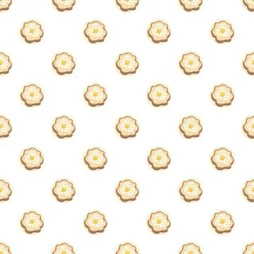 Fried egg on toast bread breakfast pattern Stock Illustration