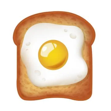 Fried Egg With Toast Isolated Stock Illustration