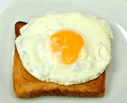 Fried egg on toast Stock Photos