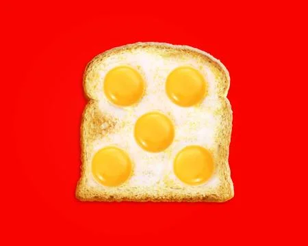 Fried egg with toast Stock Photos
