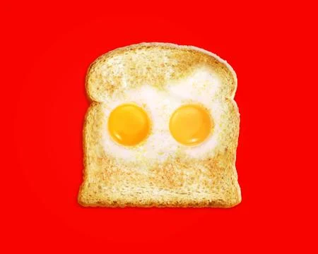 Fried egg with toast Stock Photos