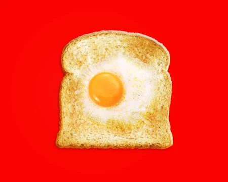 Fried egg with toast Foto stock