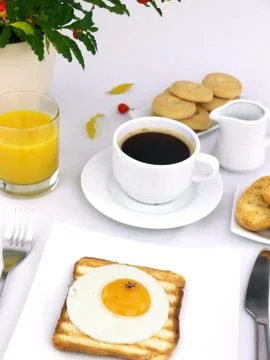 Fried egg on toast Stock Photos